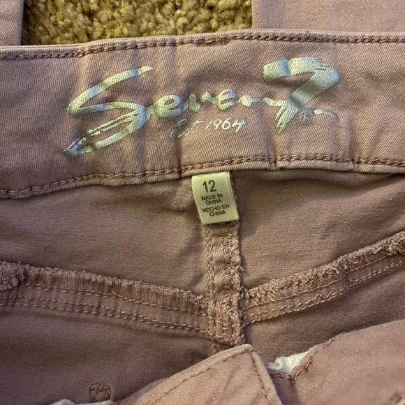 Seven 7 Womens High Rise Waist Jeans Skinny Stretch Com Mauve Pink Sz 12 - Picture 10 of 11